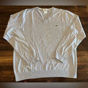 Lacoste‎ Men's Light Gray Classic V-Neck Sweater